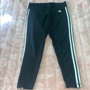 Adidas Women's Black Joggers with White Stripes
